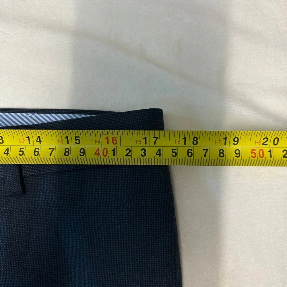 Tommy Hilfiger Mens Navy Blue Micro Texture Dress Pants Trousers 34x32